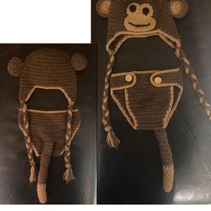Hand crocheted monkey outfit